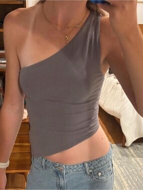 Garage One-Shoulder Asymmetrical Top Size Small